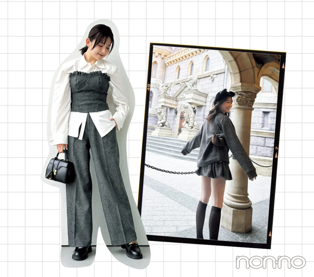 久間田琳加の秋の私服セットアップコーデ