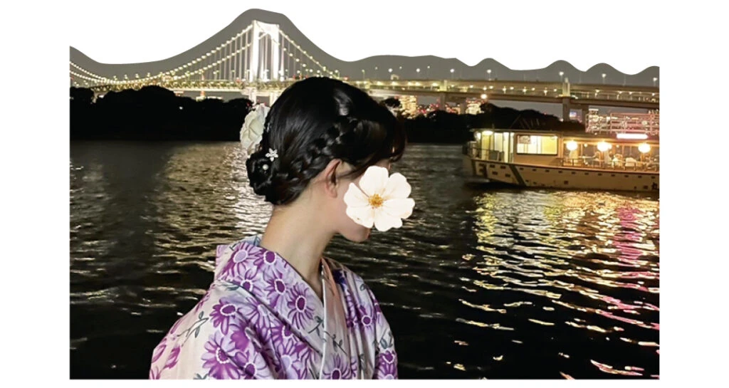 屋形船に乗って東京湾をクルージング（まゆゆさん・大学3年）