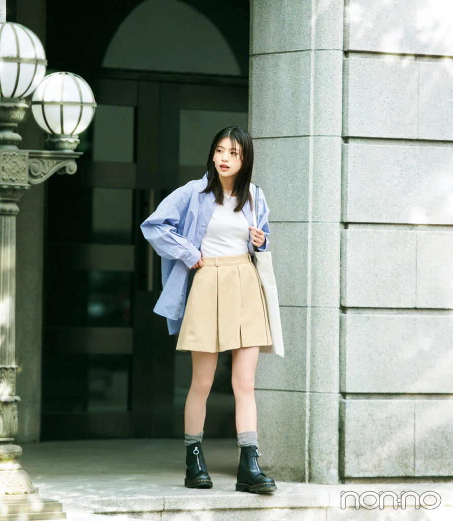 出口夏希の大学生の春コーデ