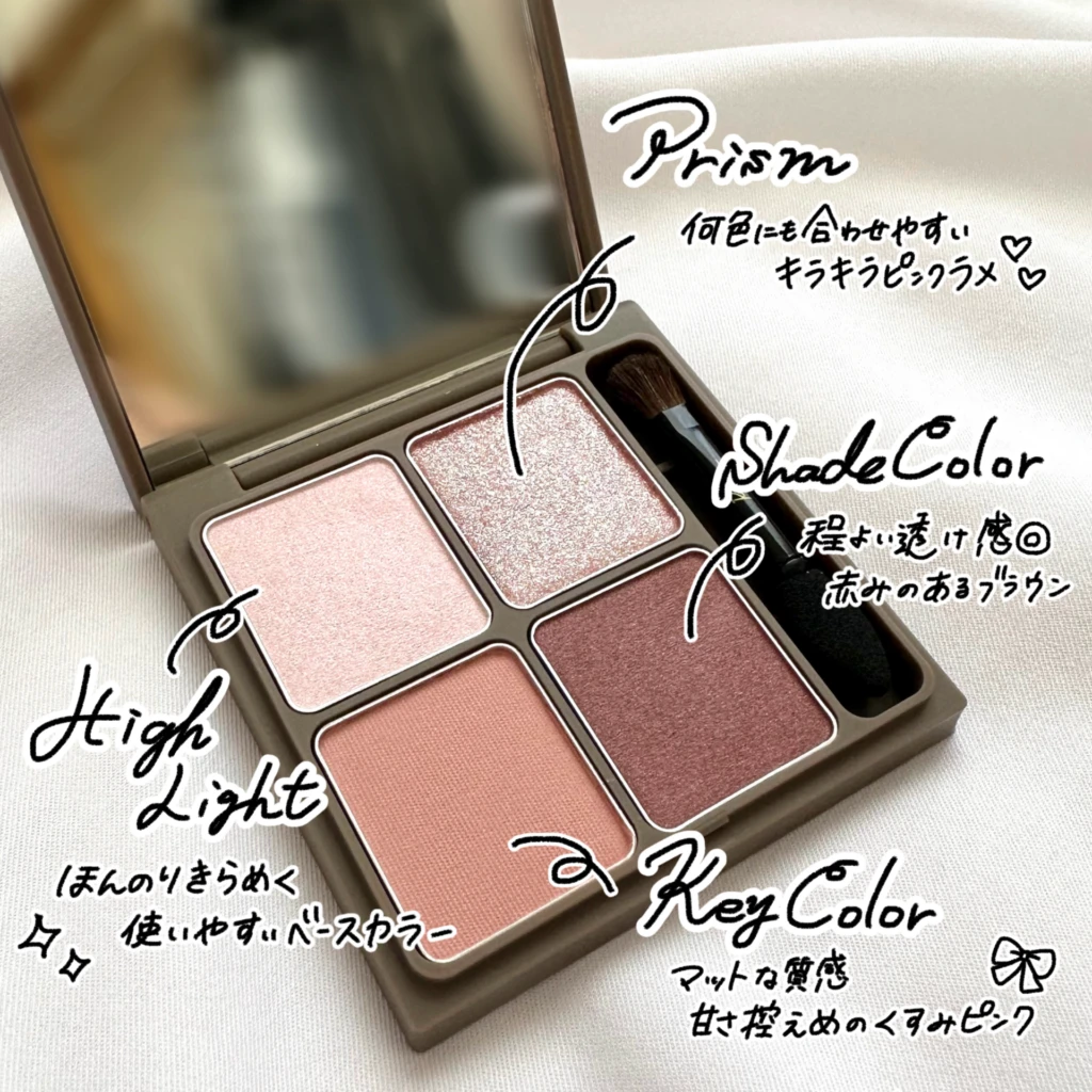 インザミラーアイパレット 08 ピンクココア　色味解説