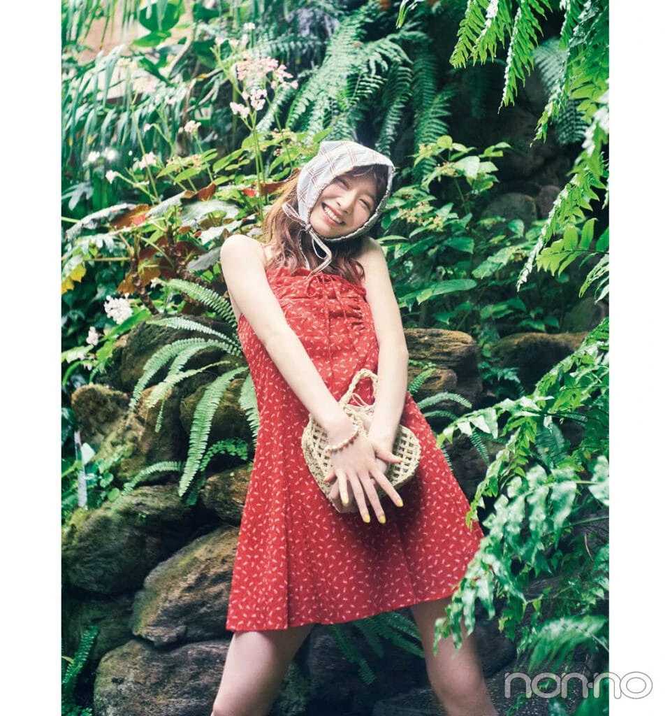 【フィリー】赤のちび花柄ミニワンピ