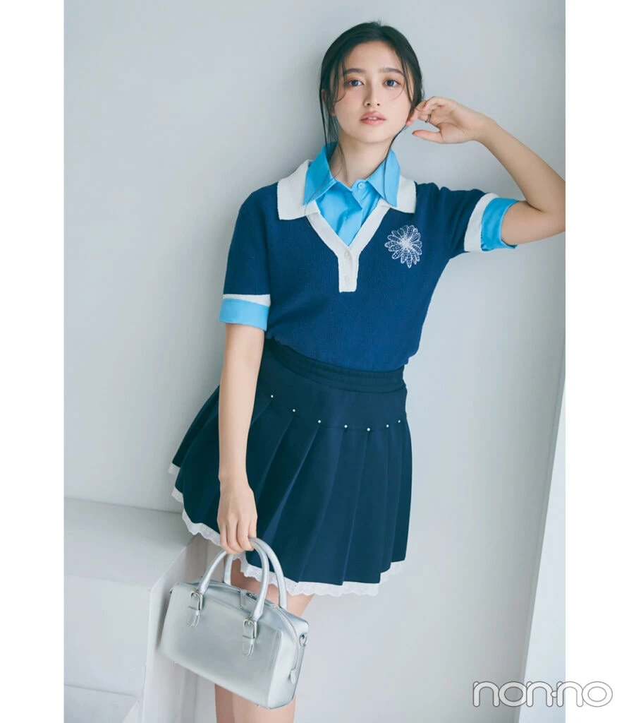 井上和のネイビー×ブルーコーデ2
