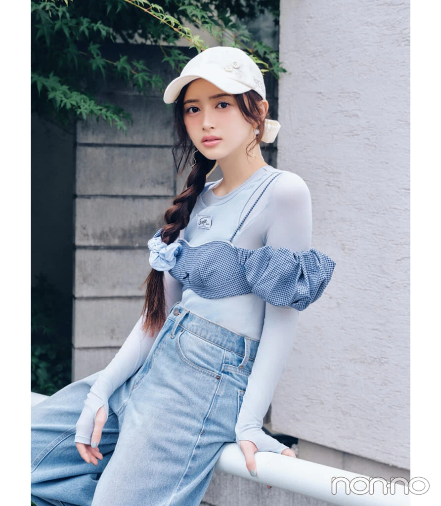 井上和とキャップとヘアアレンジモデルカット2-1