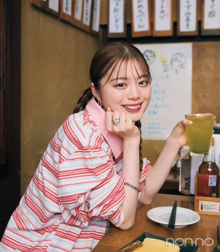 紺野彩夏の居酒屋さんに集合の日のメイク＆コーデ
