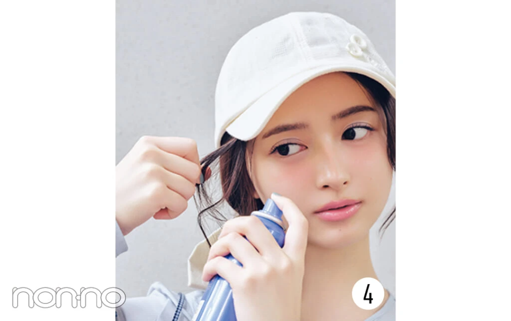 井上和とキャップとヘアアレンジプロセスカット2−7