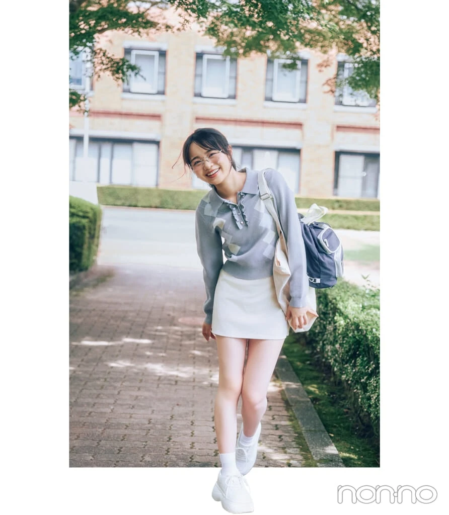 林芽亜里の木曜日のサークルと体育がある日のコーデ