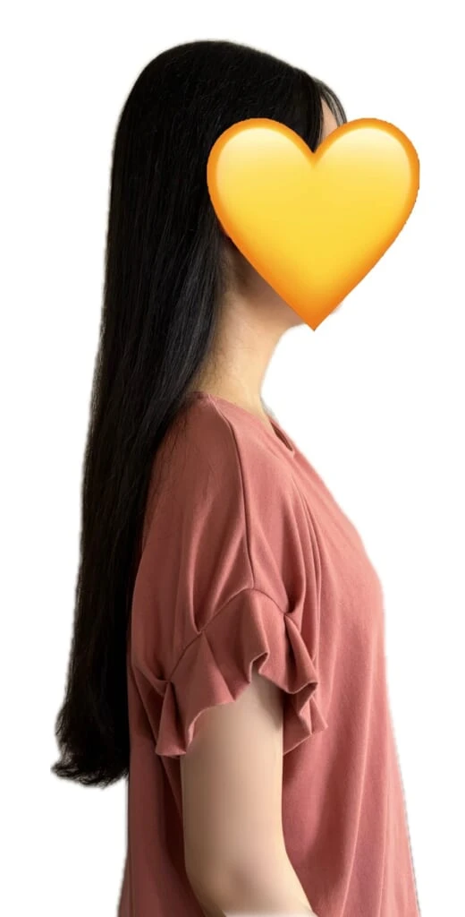 ヘアドネーションをする前に横から撮った写真