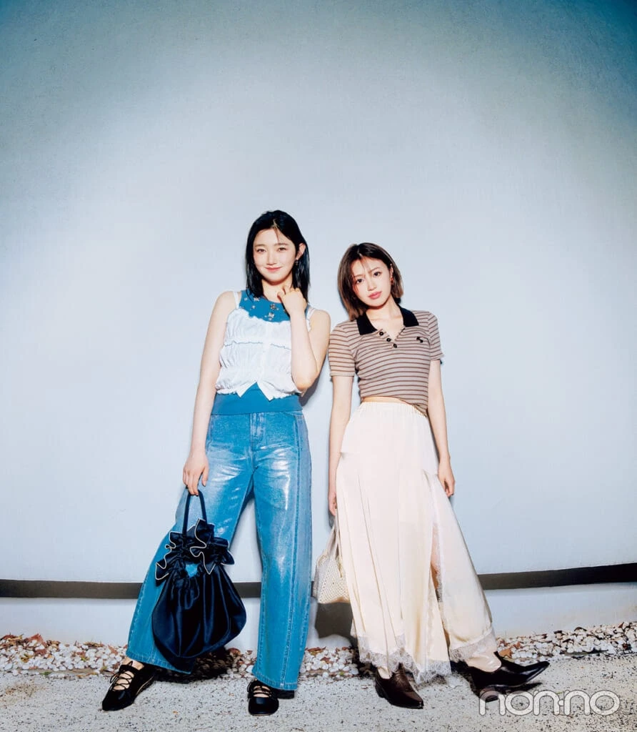 香音と小宮山莉渚のフラッシュ映えする夏の夜服モデルカット1-1