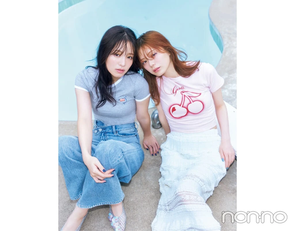 横田真悠と紺野彩夏のノンノスクープモデルカット1-2