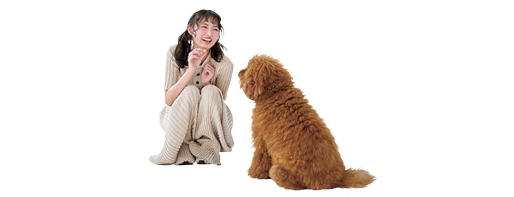 ワンちゃんと遊ぶ遠藤さくら
