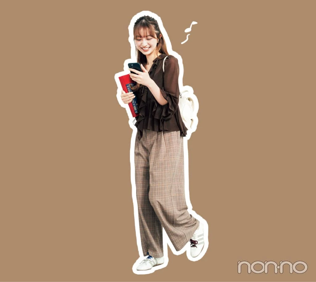 佐藤和奏とラランド・ニシダさんのブラウンコーデ着回し8