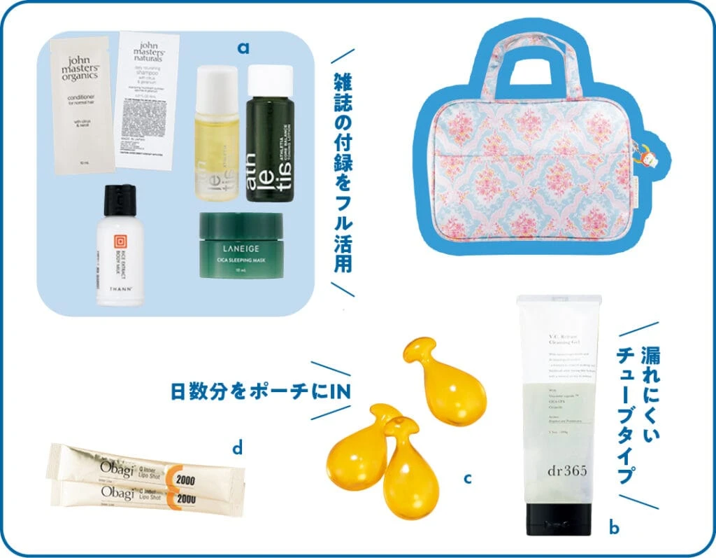 ヘア＆メイク山口春菜さんの旅行に持って行くスキン・ヘアケアアイテム