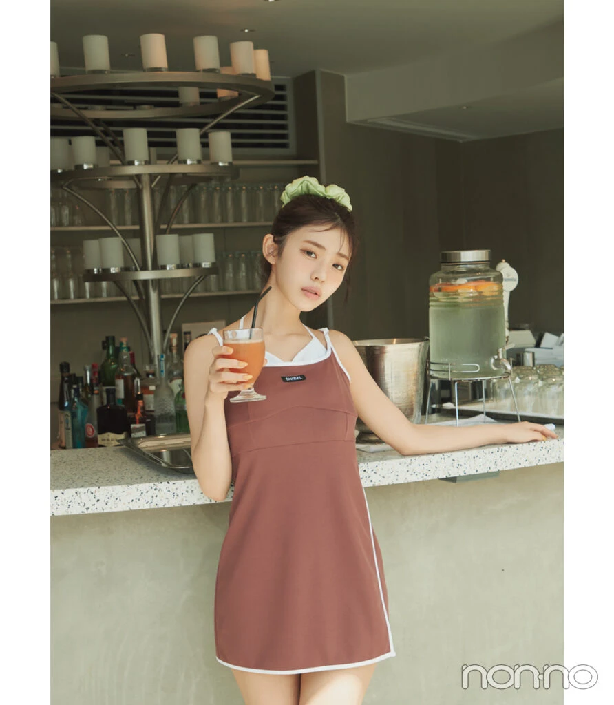 菊地姫奈の服見え水着コーデ