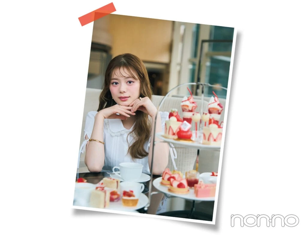 紺野彩夏のホテルでアフタヌーンティーの日のメイク&コーデ2