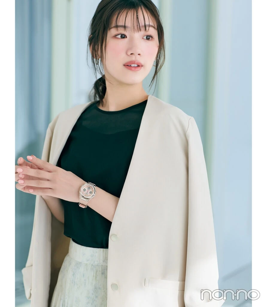 新社会人おすすめの腕時計「BABY-G G-MS」をつけた佐々木美玲