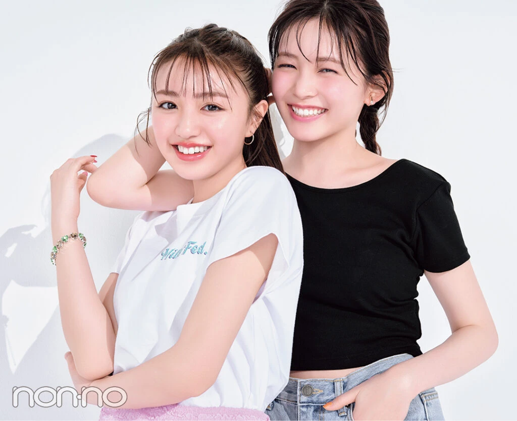 久間田琳加と香音のノンノモデルのTシャツcollection2