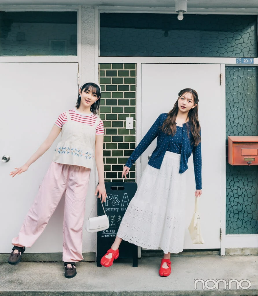 P&A Pottery Classで陶芸体験する日のレトロな柄トップス3