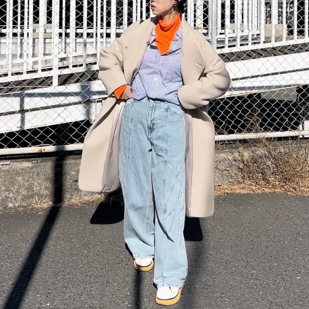 SNIDEL(スナイデル)のデニムを使った大学生冬コーデ