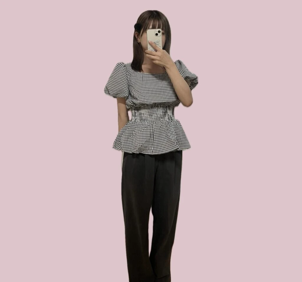 muguetギンガムチェック着回し