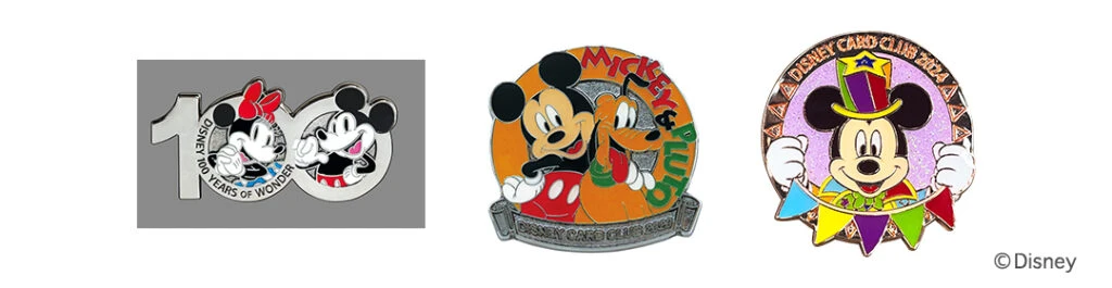 “ディズニーJCBカード”Thanksギフトのピンバッジの一例