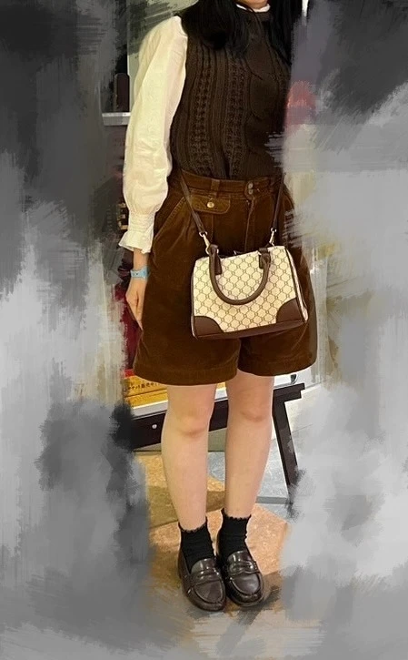 GRL ショルダーバッグ ブラウン 秋コーデ