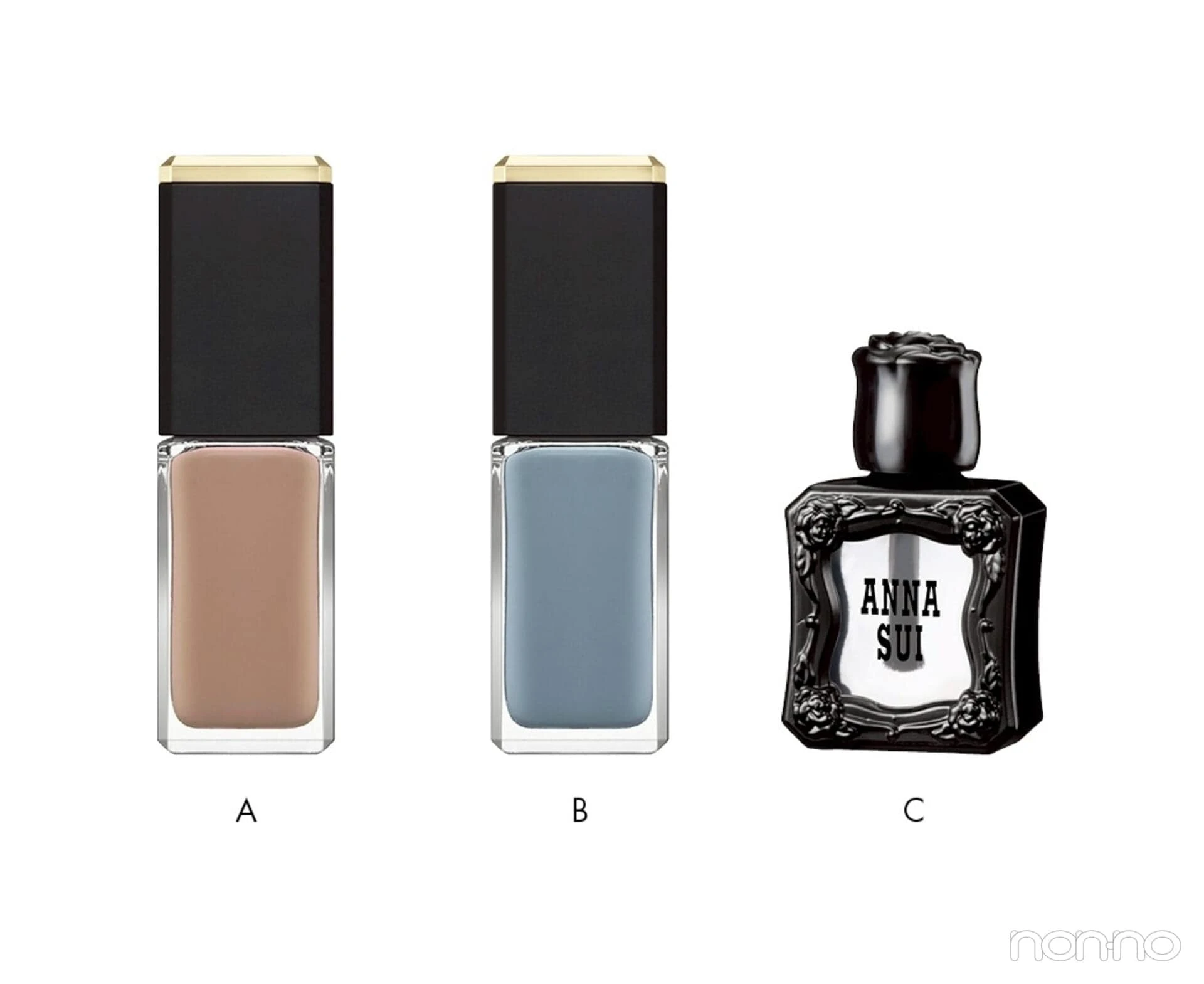 夏ネイルに使用したアルビオン、アナスイのネイルポリッシュ3本