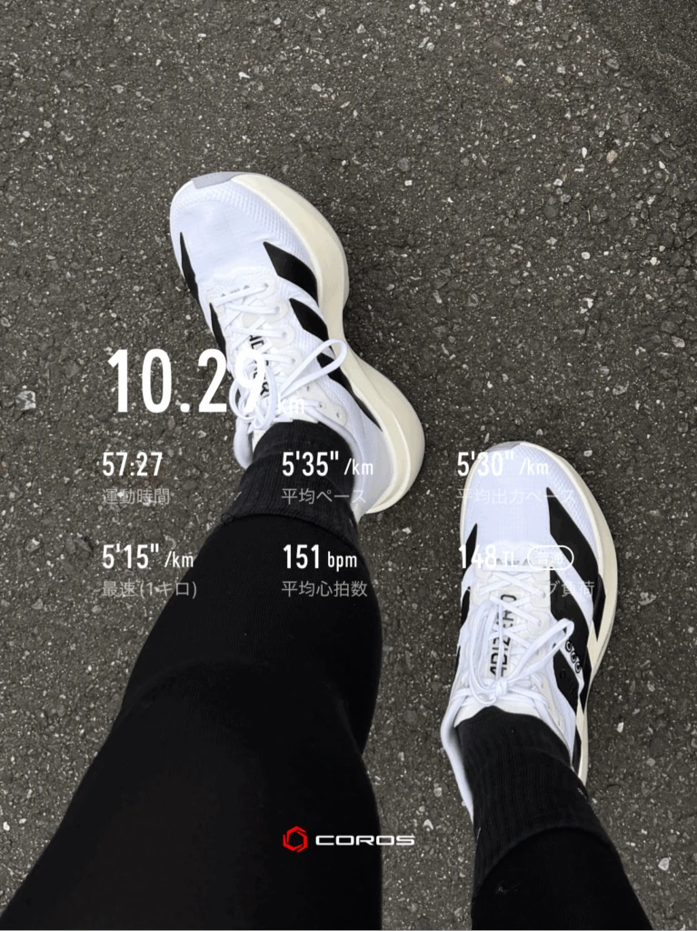 ADIZERO EVO SL WOVENを履いてランニング