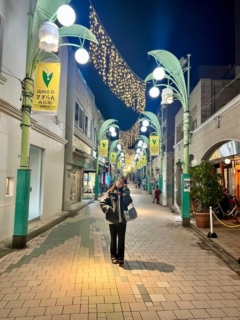 夜のすずらん商店街と私
