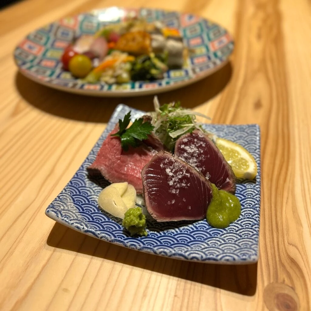 ワラ焼きのカツオたたき＆ローストビーフ