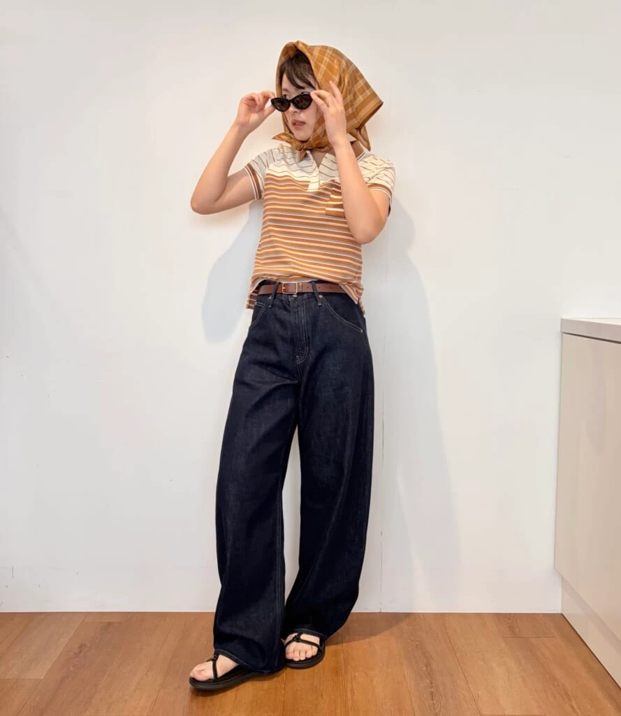 UNIQLOF.RISSO ストライプミニポロシャツ シルクプリントスカーフ