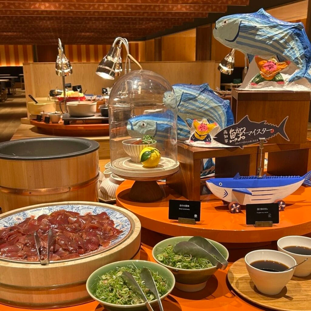 ビュッフェのカツオの漬け丼コーナー