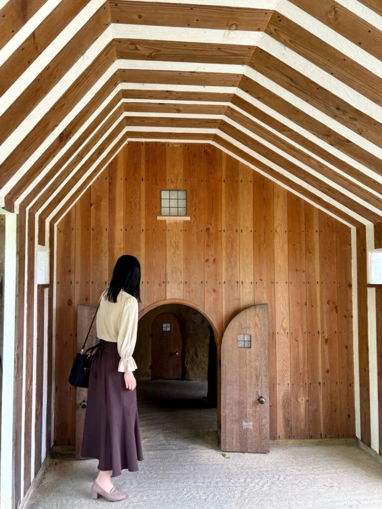 木目がオシャレなフォトスポット