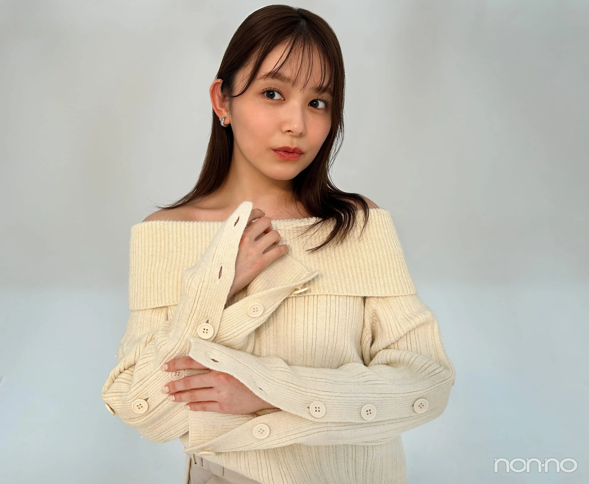 ノンノモデルの冬私服2026久間田琳加のアップ