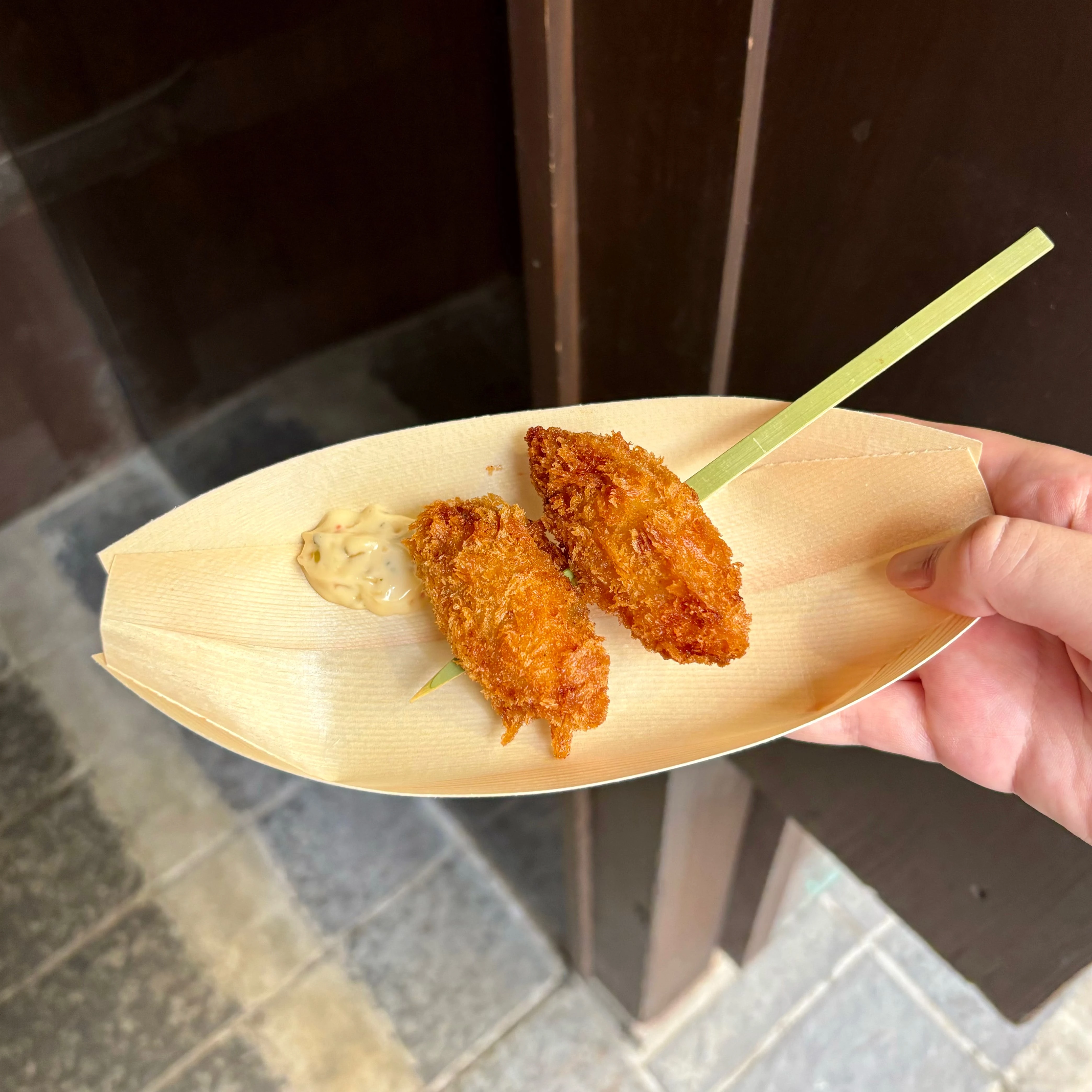 カキフライ串 宮島牡蠣フライ串とあなごめし串&麦酒専門店