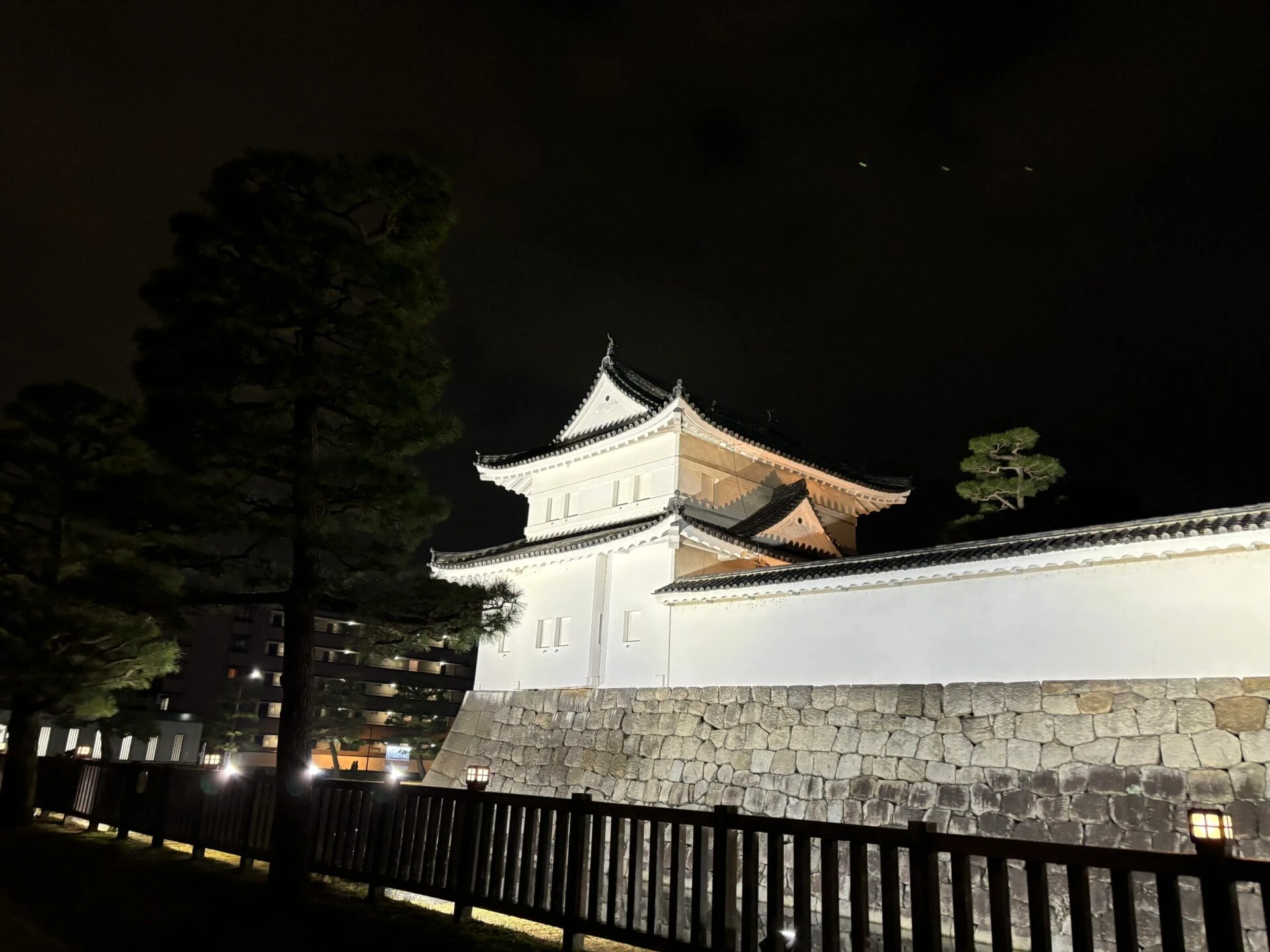 夜の二条城の様子