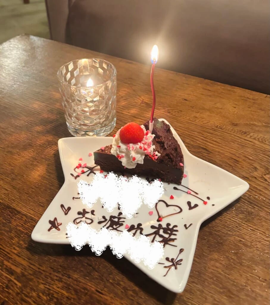 H.A.L.cafeのサプライズプレート(ガトーショコラ)