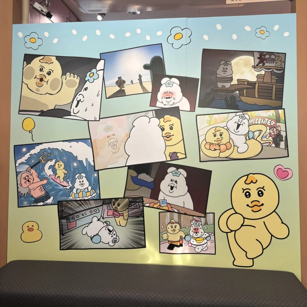 入店待ちスペースにあったんぽちゃむ名場面集