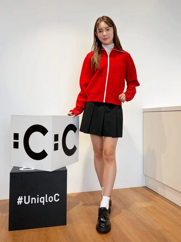 ユニクロシー 試着会 ミラノリブフルジップカーディガン 木村愛子