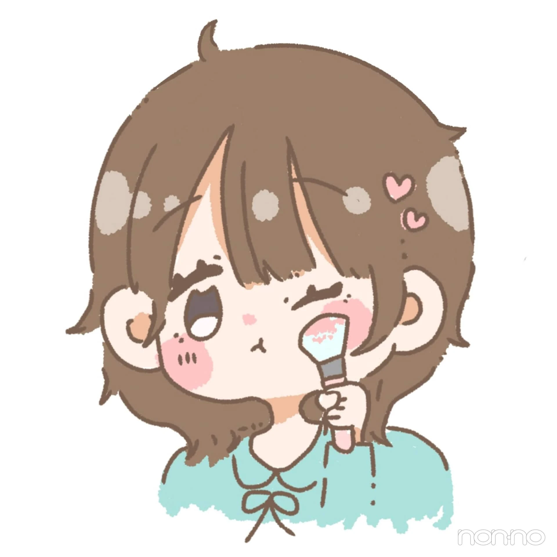菊地姫奈のひなでぃぐ。第4回メイクのイラスト