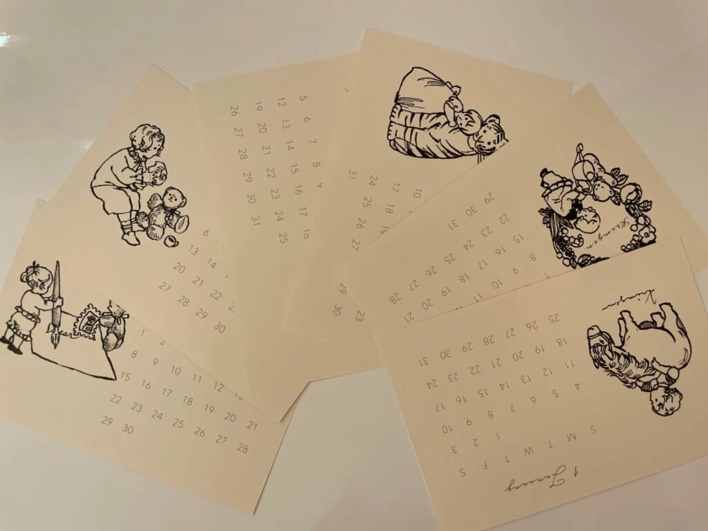 6枚の絵柄入りカレンダー