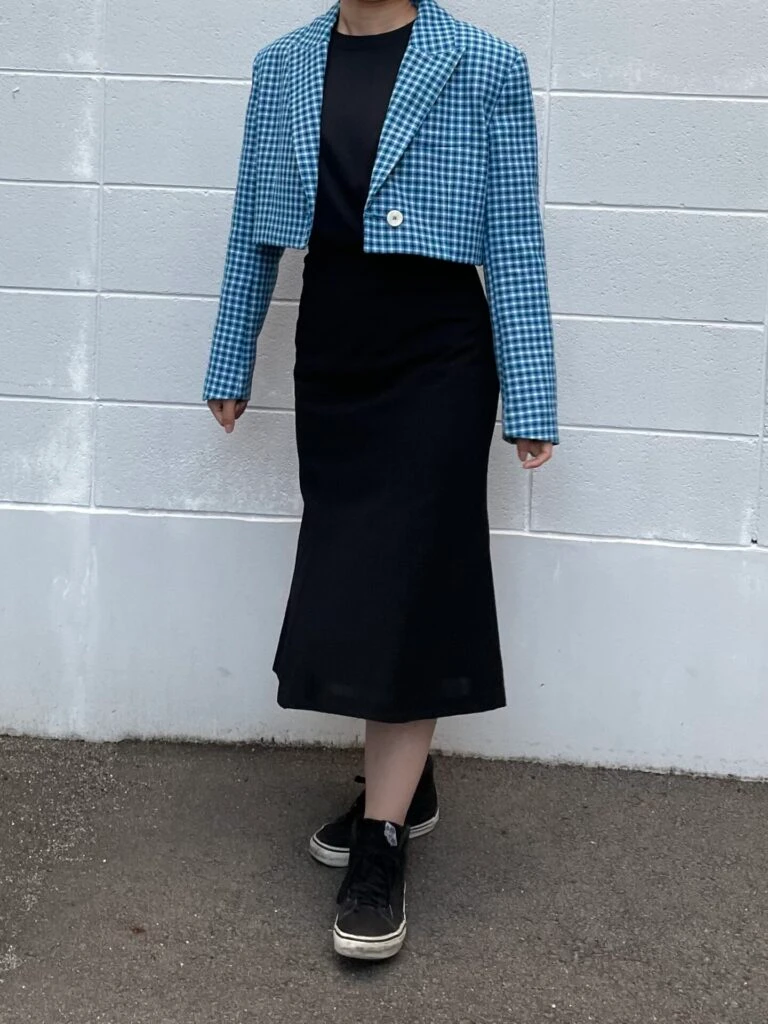 ジャケット　春コーデ　ブルー　ブラック　ZARA