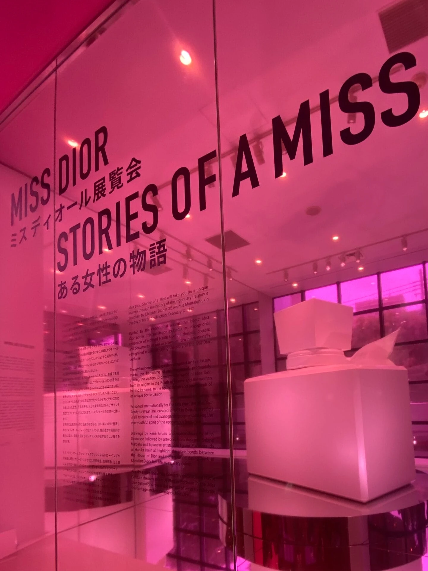 「ミス ディオール展覧会 ある女性の物語(Stories of a Miss)」の説明