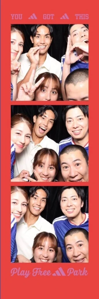 岩渕選手、武藤さん、コットン、永島さんでとった証明写真