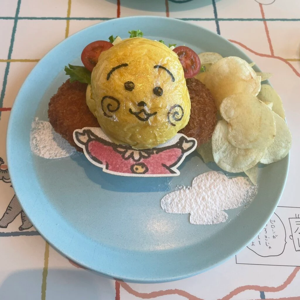 さくらももこ展カフェ 空飛ぶコジコジバーガー