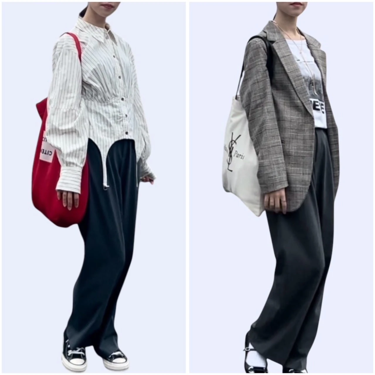 UNIQLO(ユニクロ)のタックワイドパンツを使った秋コーデ