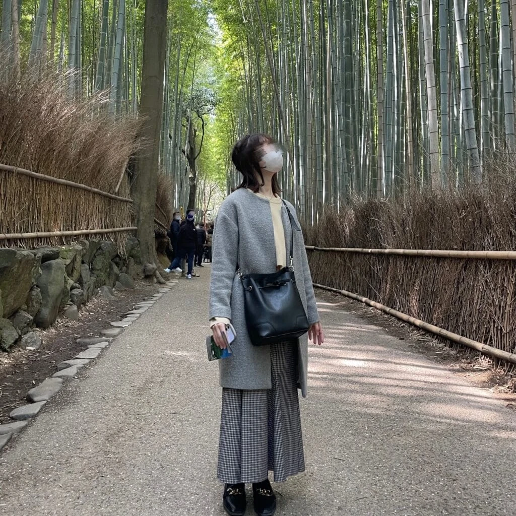大学生の京都へ旅行に行く日のコーデ