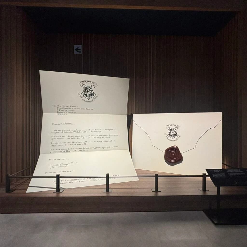展示されていたホグワーツからの招待状