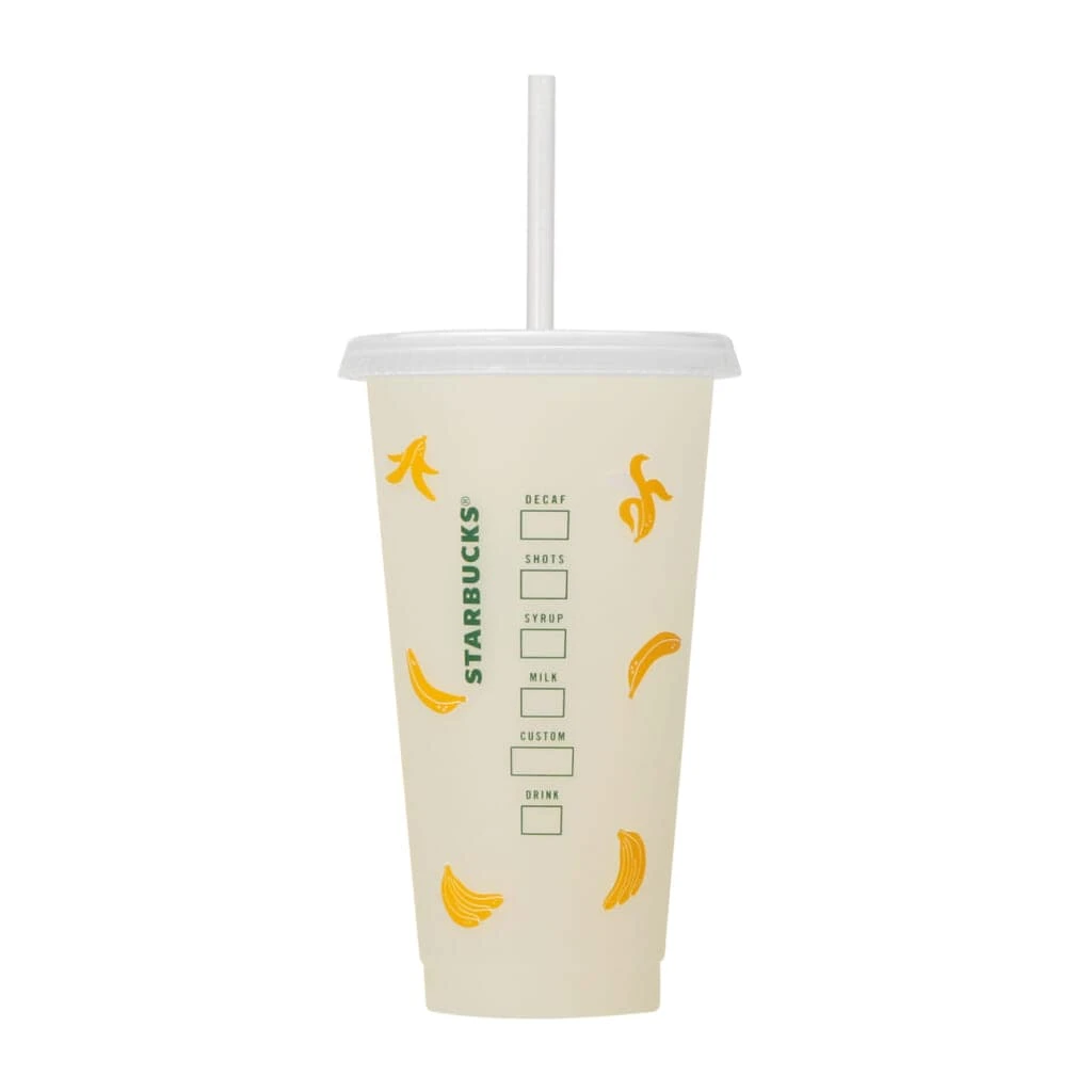カラーチェンジングリユーザブルコールドカップバナナ背面