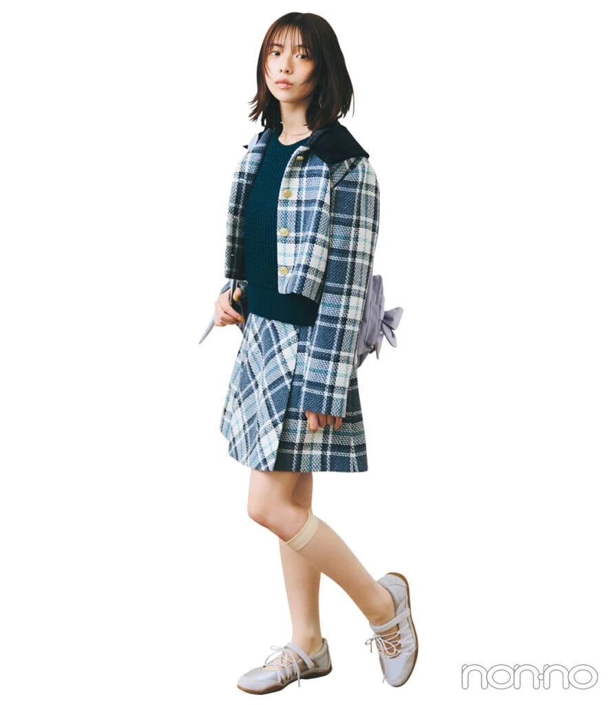 菊地姫奈がジル バイ ジルスチュアートのジャケットセットアップを着回し1