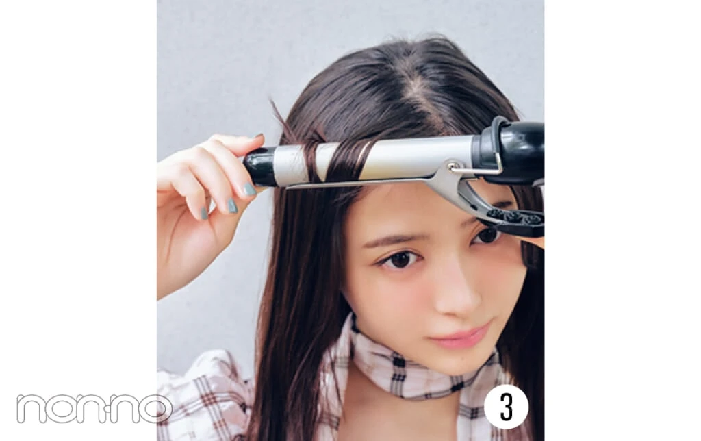 井上和とキャップとヘアアレンジプロセスカット4−8